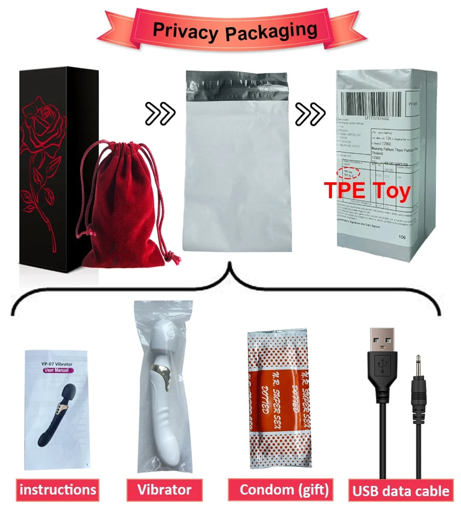 Tingle Vibes Pothos Powerful AV Vibrator Dildos Wand