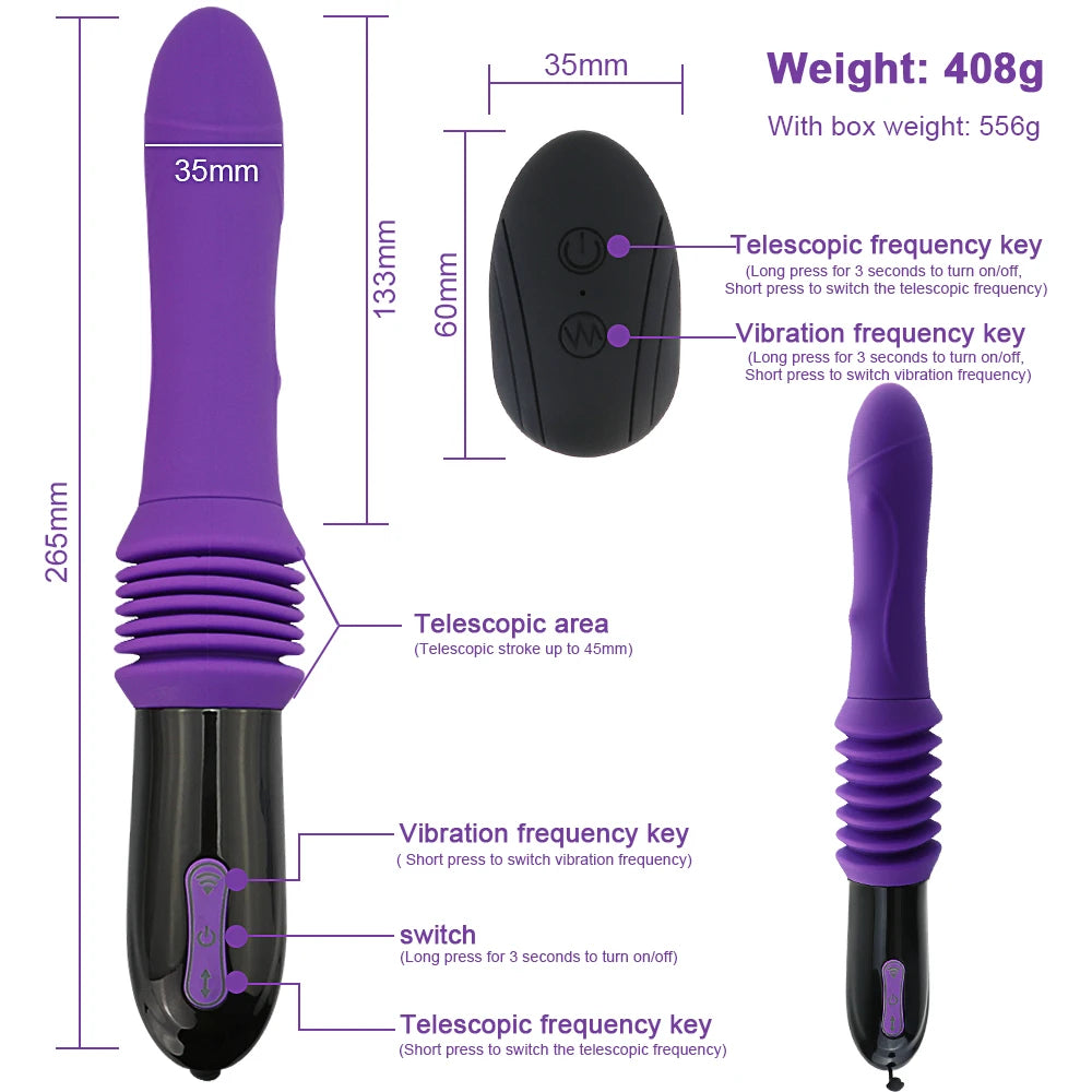 Tingle Vibes Psyche Telescopic Dildo Vibrator